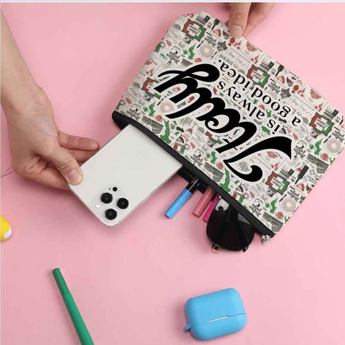 ZHAMEN Italy Travel Essentials Makeup Bag Italian Gifts Italy Decor Makeup Pouch Gifts for Travelers Travel Bag for Toiletries Honeymoon Gifts for Women Friends Coworkers Cosmetic Travel Bag