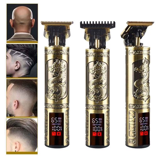 XASMA Professional Hair Clippers for Mens Zero Gapped Cordless Hair Trimmer Professional Haircut & Grooming Kit for Men Rechargeable LED Display (LED-Dragon)