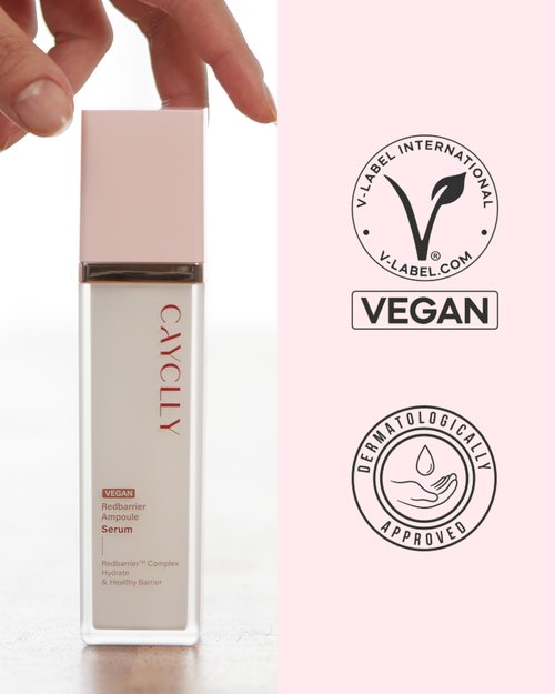 Cayclly Redbarrier Ampoule Serum | Anti-Aging Face Serum with Peptides & Niacinamide to Visibly Smooth Expression Lines & Wrinkles | Vegan Korean Skincare for Firming & Radiance, 1.69 fl. oz