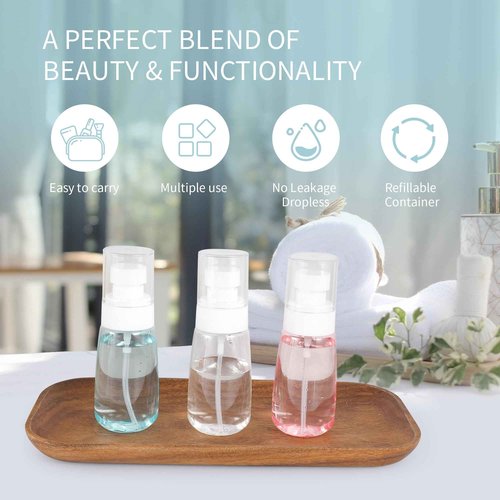 27 Pcs Travel Spray Bottle 60ml/2oz Leak Proof Fine Mist Spray Bottles Empty Mini Makeup Face Spray Bottle Clear Refillable Travel Containers for Perfume Cosmetic Essential Oil, 3 Color(360pcs Labels)