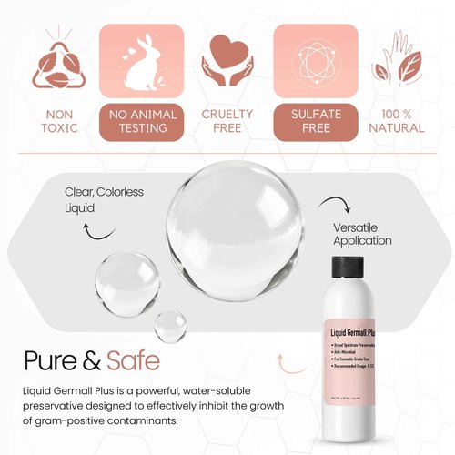 Germall Plus- Natural Preservative (300 Grams / 10.58 Ounce) - Clear Liquid - Excellent Broad Spectrum Preservative Compatible with Most Cosmetic Ingredients Good for Water-Based Formulas