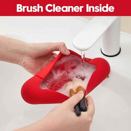 JASAQE Silicone Makeup Brush Holder, Large Travel Makeup Brush Case, Soft Portable Cosmetic Face Brushes Holder