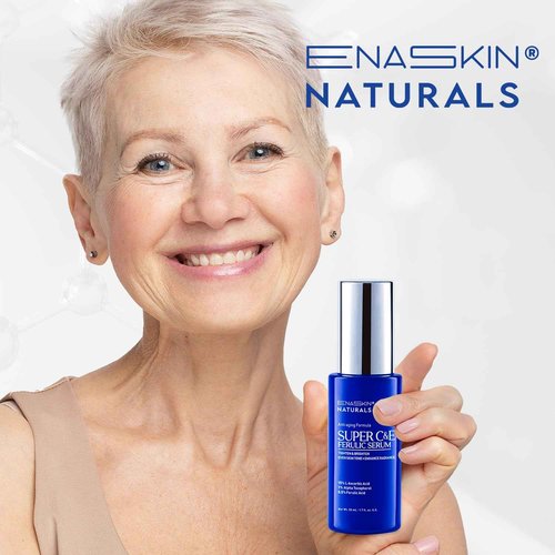 Vitamin C Face Serum for Anti Aging: Enaskin Naturals Super C Serum with Ferulic Acid for Women Mature Skin, Premium Formula Vit C Facial Serum for Brightening Dark Spots and Glowing up Skin - 1.7 Oz