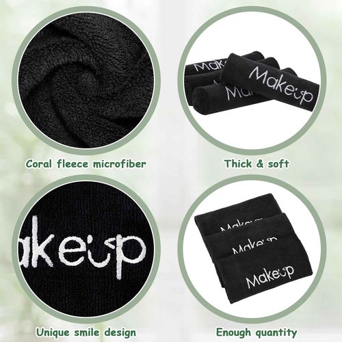 Shimeyao 20 Pack Makeup Towels Black Makeup Washcloths for Face Microfiber Remover Cloth 13x13 Inch Quick Dry Face Towels for Cleaning Hand