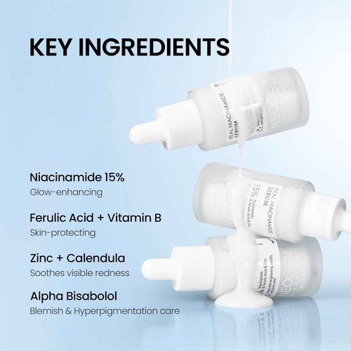 DERMALOGY by NEOGEN Real 15% Niacinamide Serum, Pore Minimizer, Dark Spot Face Serum, Hydrating Vegan Facial Serum with Zinc, Korean Skin Care (30 ml/1.01 Fl Oz)