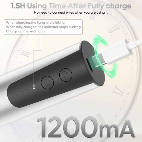 Electric Foot Callus Remover (6 Speed Adjustable), 2 in 1 Electric Foot File Nail Grinder, Rechargeable Foot Sander Pedicure Tools for Feet Dead Skin with Sandpaper Disk and Nail Drill Bits, Silver
