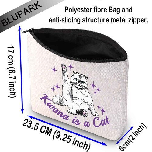 BLUPARK Album Inspired Gift Cat Lover Makeup Bag Singer Merchandise Gift Singer Inspired Cosmetic Bag for Fans (Karma Cat)