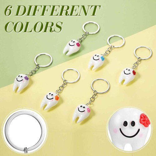 Potchen 36 Pcs Dental Hygienist Gifts - Makeup Bags, Hair Scrunchies, Tooth-Shaped Key Chains, Hair Holder for Women and Dental Assistants