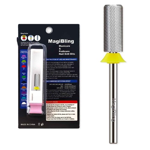 Professional Small Barrel Nail Drill Bit, Flat Top Tungsten Carbide 3/32", Two-Way Rotation E-File Bit for Soft & Hard Gel Removal, Acrylic Shaping Tool for Techs & Beginners, Extra Fine.