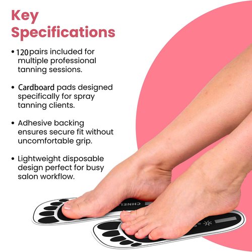 Black 120Pairs(240Feet)Disposable Spray Tanning Feet Pads for Hygienic Foot Protectors,Comfortable & Hygienic Spray Tan Pads Feet-Specifically for the Spray Tanning Industry or Salon,One Size-Non Slip