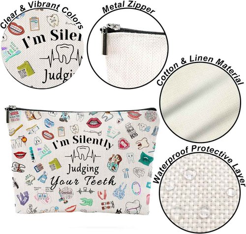XYZONE Dentist Gift Dental Gift for Women Makeup Bag Dental Assistant Gift Dental Hygienist Gift Cosmetic Bag Graduation Gift for Dentist Thank You Gift for Her Birthday Retirement Gift