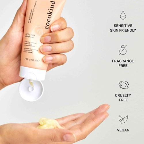 Cocokind Oil to Milk Face Wash, Based Cleanser and Makeup Remover - Cleansing, Cleansing Milk and Cream Cleanser for Face, 3 Pack