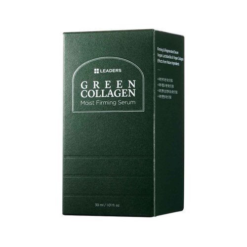 Leaders Green Collagen Moist Firming Serum – Vegan Plant-Powered Anti-Aging, Skin Firming, Hydration, Improves Elasticity, Repairs Skin Barrier, Phyto-Lacto Collagen, Suitable for Sensitive Skin 30ml