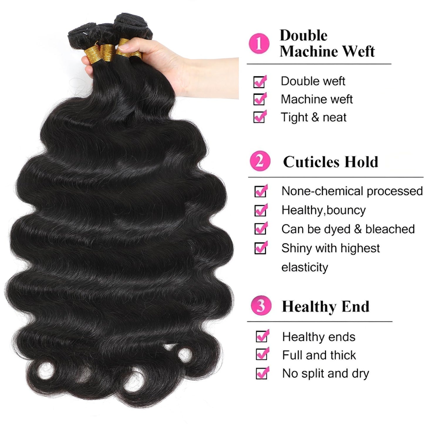 40 Inch Long Bundle Body Wave Bundle Human Hair Body Wave 1 Bundle 12A Virgin Hair Bundles Body Wave Single Bundle Natural Color Hair Extension