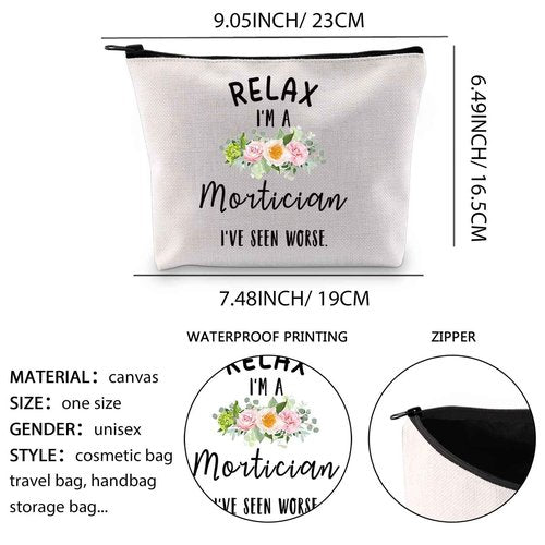XYANFA Last Mortician Makeup Bag for Women Funeral Director Gift Last Responder Gift Mortician Friend Gift (RELAX Mortician)