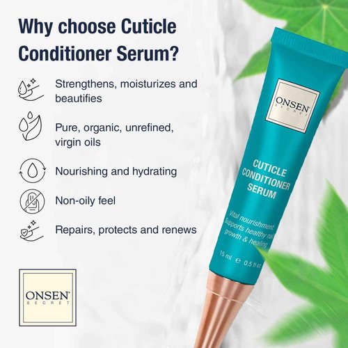 Onsen Secret Cuticle Conditioner Cream 15ml, 3 Way Japanese Nail Buffer Block, 6pcs Nail File Dual Grit. Cuticle Oil Nail Care Serum Sooth, Repair & Strengthen Cuticles & Nails + Shape & Shine Kit