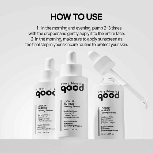 everything is good LOOK UP BARRIER Firming Serum– Vegan Collagen Peptide Hydrating Formula
