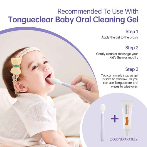 Tongueclear Kids Tongue Scraper, Tongue Cleaner for Infant & Newborn, Baby Oral Cleaner Newborn, Toddler Toothbrush for Tooth Mouth Gum Clean, Infant Toothbrush Oral Cleaning Stick…