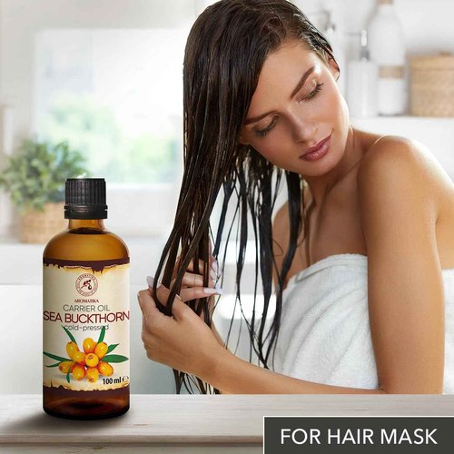 Sea Buckthorn Oil 3.4 Fl Oz - Pure & Natural - Hippophae Rhamnoides - Carrier Oil for Essential Oils - Base Oil for Nails - Hair - Face & Body Care