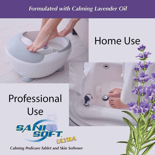 Sanicare - Pedicure Tablets for Foot Soaks, Whiten Nails, Softens Skin with Aloe Vera, All Natural, Vegan, 150 count (Lavender)