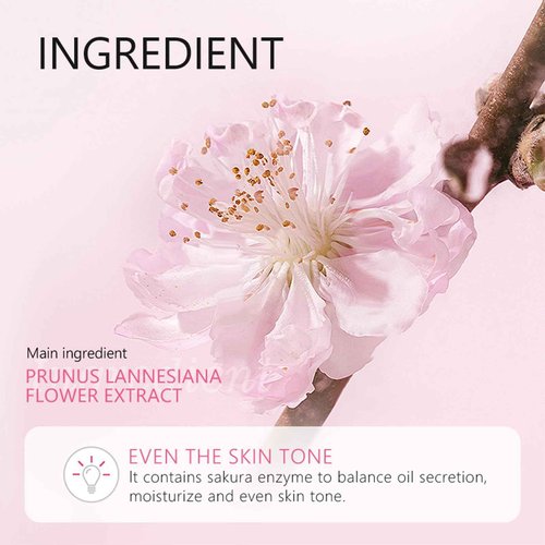 MrCuvaryas Sakura Skincare Set For Teen Girls & Women, 32PCS Face Care Kit With Cherry Blossom Essence, Serum, Cleanser, Lip Mask, Mud Mask & More