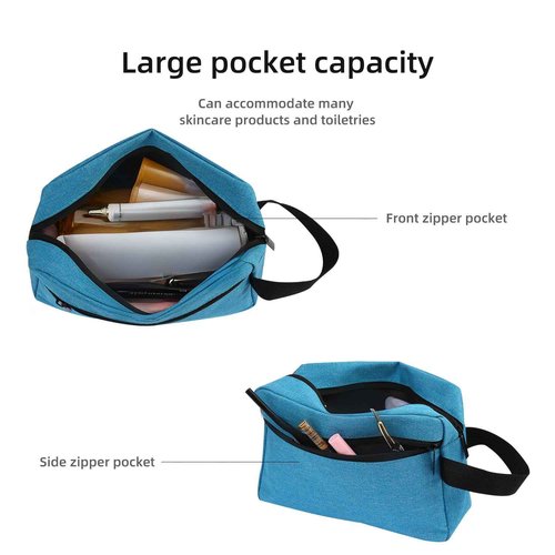 Icramsy Travel Toiletry bag Toiletry bag for women men Hanging Cosmetic bag Travel accessories for Women Men (Lake blue)