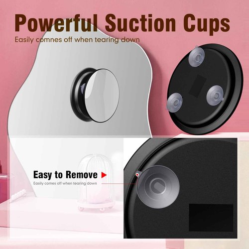 Suupvaor Magnifying Mirror 40X with Suction Cups, Large 6inch Travel 40X Magnified Round Makeup Mirror with High Magnification, Make up Mirror with Tweezers Sets