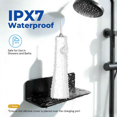 Water Flosser Teeth Pick: LED Display 5 Modes Cordless Dental Pick with 300ML Tank for Braces,Gums Care, IPX7 Waterpoof, 6 Jet Tips Water Flossing Cleaning Picks, Portable for Travel, Home, Y215 White