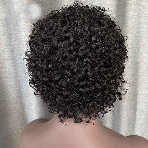 Pixie Cut Curly 13x1 Transparent HD Lace Front Wigs Human Hair Pre Plucked Hairline Short Curly Glueless Lace Front Wigs for Black Women Brazilian Virgin Hair 150% Density Natural Color 6 Inch