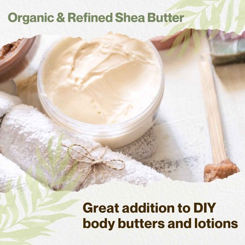 uh*Roh*Muh USDA Certified 32 fl oz Organic Shea Butter from the France | Refined, Nourishing Body Butter for Smooth and Healthy Skin (Net Wt: 0.8 kg / 1.7 lb)