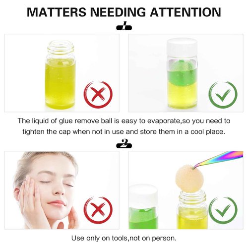 Eyelash Extensions Tweezer Cleaner/Liquid Glue Remover and Sponge Ball For Lash Extension Tools Tweezers for Eyelash Extensions