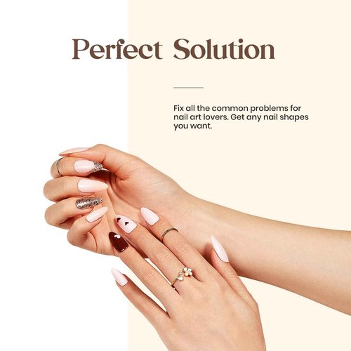 beetles Gel Polish 2 in 1 Nail Glue Base Gel and No Wipe Top Coat Kit,and Medium Coffin False Nails Tips 500Pcs