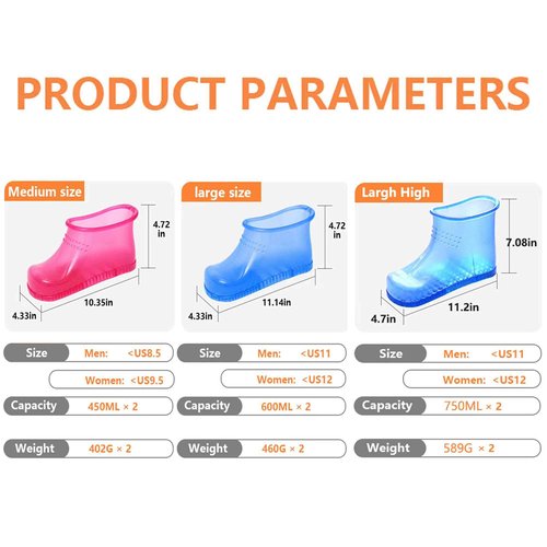 WMHYLYH Movable Foot Soaker, Portable Feet Soaking Tub Massage Foot Bath Shoes, Bath Massager Basin Pedicure Feet Spa Shoes for Thermal Massage to Promote Blood Circulation (Large, Red)