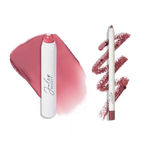 Julep The Perfect Pair 2pc Set: It's Balm Tinted Lip Balm Canyon Rose and With a Trace Retractable Creamy Long-Lasting Lip Liner, Antique Rose