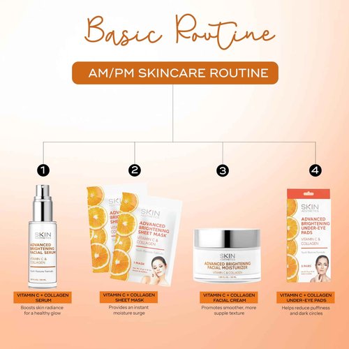 Skin Aesthetics Vitamin C & Collagen Regimen - Anti-Aging, Collagen Boosting, Firming - Clean Beauty, Cruelty-Free Korean Skin Care for All Skin Types - Set of 4