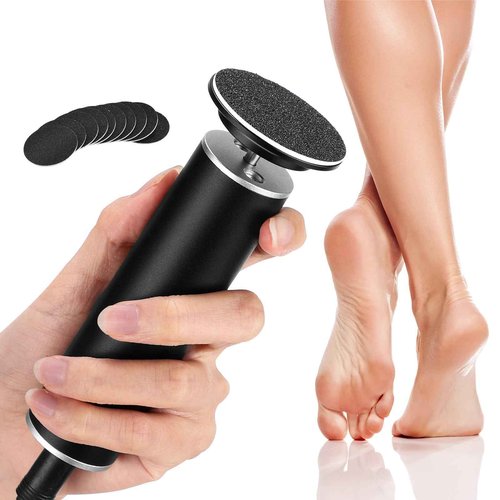 Electric Foot Callus Remover, Electric Foot File, Electric Callus Remover for Feet, Electric Foot Sander Foot Scrubber Foot Filer with 60pcs Replacements Sanding Disc Black