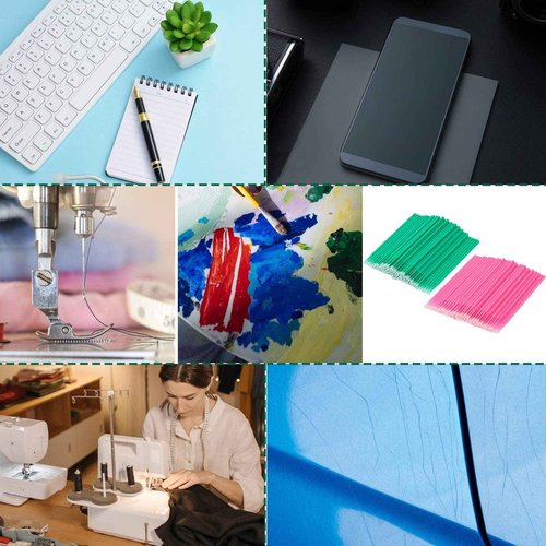 200 Pcs Sewing Machine Cleaning Brushes Tool Kit, Disposable Bendable Pointed Tips Clean Sticks Multi-Purpose Long-Handled Cleaning Swabs for Makeup Cleaning Charging Port Sewing Machine Paint