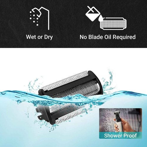 4 Piece BG2000 Replacement Head for Philips Norelco Bodygroom Series 7000 (BG7030, BG7040) & Series 5000 (BG5025) Shaver Foil, with Compatible Blade Combs