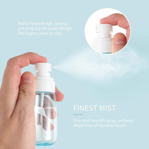 27 Pcs Travel Spray Bottle 60ml/2oz Leak Proof Fine Mist Spray Bottles Empty Mini Makeup Face Spray Bottle Clear Refillable Travel Containers for Perfume Cosmetic Essential Oil, 3 Color(360pcs Labels)