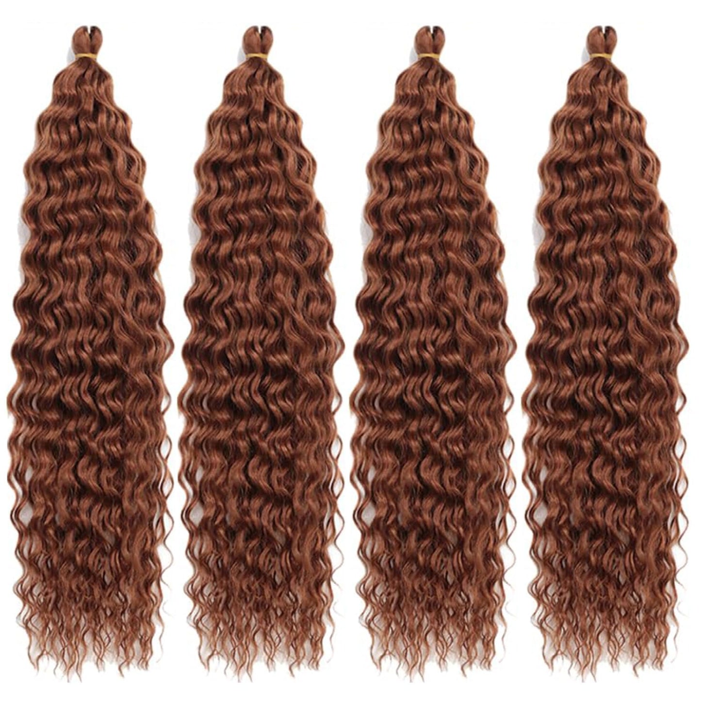 Ocean Wave Crochet Hair 24inch 4packs Deep Wave Crochet Hair Ocean Wave Braiding Hair Crochet Braids Synthetic Braids Wet and Wavy Braiding Hair For Black Women (#30, 24inch4packs)