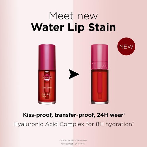 Clarins Water Lip Stain | Buildable Matte Finish | Kiss Proof, Transfer-Proof, Lightweight and Long Lasting | Contains Hyaluronic Acid | 0.2 Fluid Ounces, 13 Nude Water