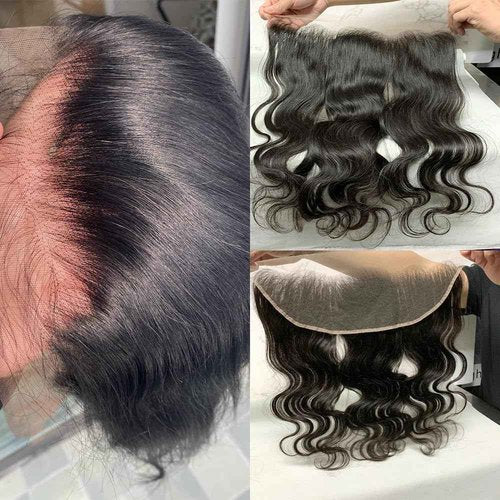 CHEEON 13x4 HD Lace Frontal 18 Inch Brazilian Body Wave Lace Frontal Closure Human Hair 100% Unprocessed Virgin Human Hair Frontals Pre Plucked with Baby Hair 150% Density Natural Black