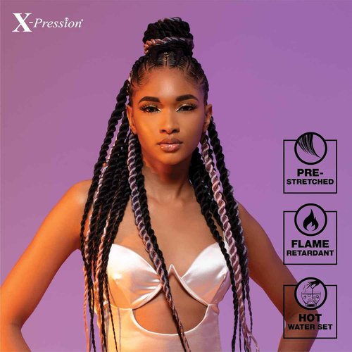 Sensationnel X-pression prestretched braiding hair - 10x braid 48 inch all kanekalon flame retardant synthetic braid for box braids and twists (4 MEDBROWN)