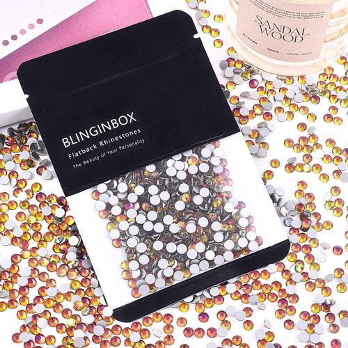 Blinginbox Glass Flatback Rhinestones Crystal Round Gems,Red Volcanic,SS30/288pcs,6.4-6.6mm