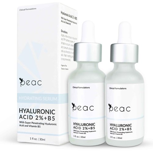 Hyaluronic Acid 2% + B5 Serum 60ml/2oz – USA Made - All Skin Types - Hyaluronic Acid Serum for Face – Hydrating, Plumping & Lightweight – Fragrance Free Skincare – Moisturizing Face Serum for Women