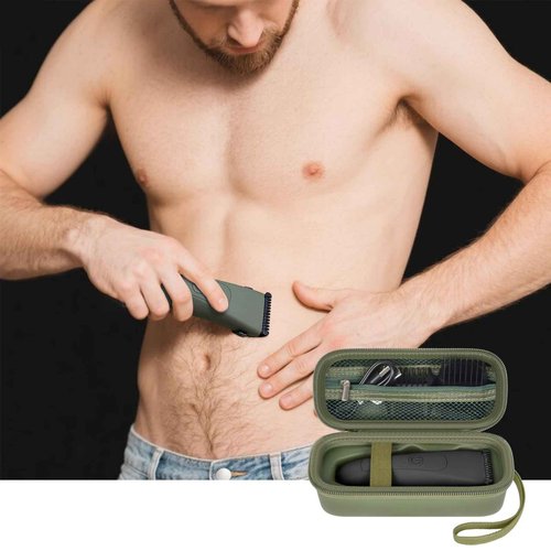PAIYULE Case for MANSPOT for Meridian Body Hair Trimmer for Men, Electric Beard Shaver Storage Holder for LADYSPOT Pubic Razor and Extra Blade Heads- Box Only (Green)