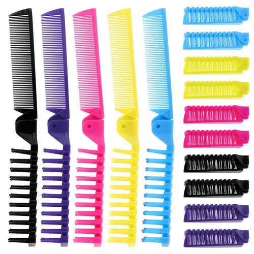 Foldable Hair Combs In Bulk, Individually Wrapped Multicolour Folding Comb, Women Men Pocket Size Double Headed Mini Hair Brush Styling Tool for Travel Hotel Homeless Shelter Charity Church(120 Pack)
