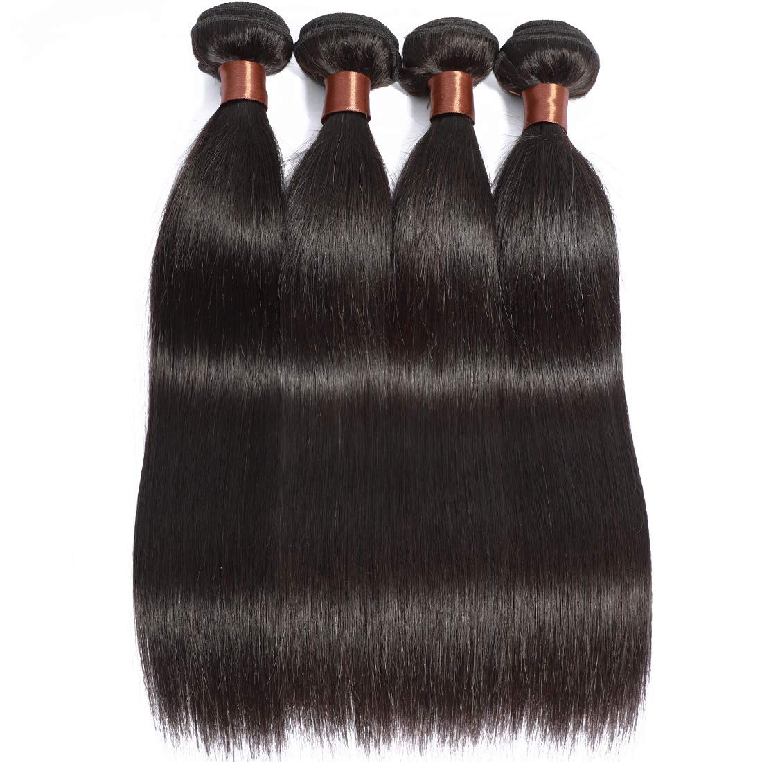 ANGIE QUEEN Unprocessed Brazilian Virgin Hair Straight Hair 3 Bundles Weaves Virgin Human Hair Extensions Natural Color (100+/-5g)/pc (20" 22" 24") Can Be Dyed and Bleached