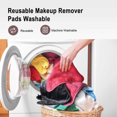 KODAMO Makeup Remover Cloth, 13" x 7" Microfiber Face Cloths for Washing Face, Reusable Soft Makeup Remover Towels for Women, Gray