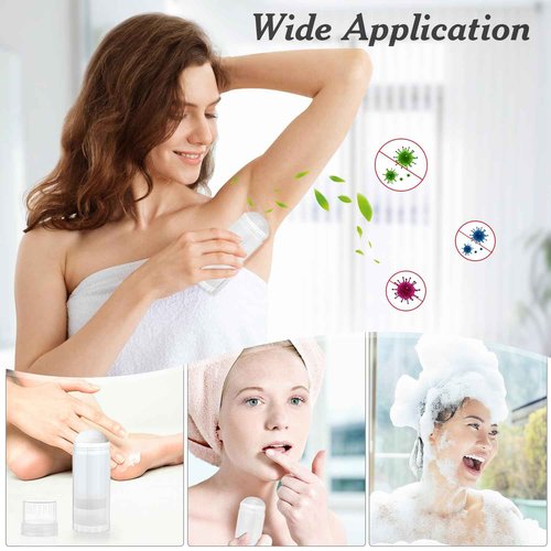 Mirrline 12 Pcs 60ml/2oz Empty Deodorant Containers Twist Up Plastic Deodorant Holder Tube for Lipstick Crayon Chapstick Sunscreen Bar - Translucent